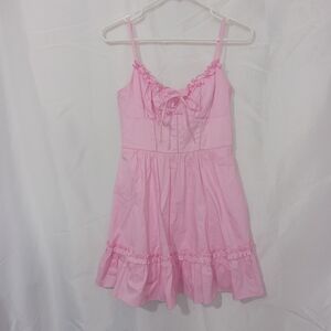 B Darlin Juniors Ruffle Trim Sweetheart Fit And Flare Sleeveless Dress Sz 1/2